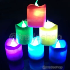 SET 24 PZ CANDELE A LED RGB CANDELA LAMPADA DA TAVOLO CASA UFFICIO CROMOTERAPIA