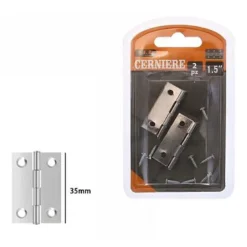 SET 2 PZ CERNIERE PER PORTE MOBILI ARMADI SPORTELLI ANTE 35 MM SILVER VITI 69031