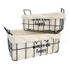 SET 2 PZ CESTINI IN METALLO CON RIVESTIMENTO TESSUTO PORTA OGGETTI MANICI 10628