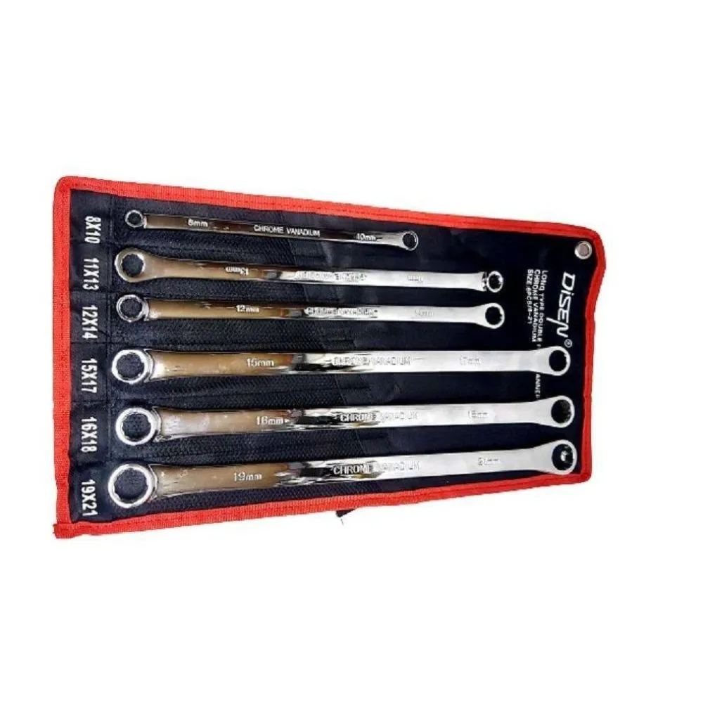 SET 6 PZ CHIAVI INGLESI EXTRA LUNGO DOUBLE CHIAVI POLIGONALI DA 8MM-21MM METRICO