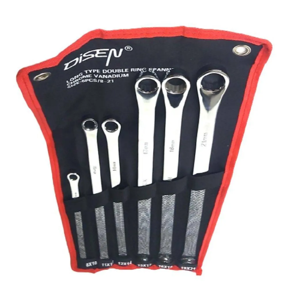 SET 6 PZ CHIAVI INGLESI EXTRA LUNGO DOUBLE CHIAVI POLIGONALI DA 8MM-21MM METRICO