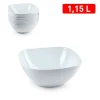 SET 12 PZ CIOTOLA QUADRATA OPALE BIANCA DA 1,15LT SERVIZIO TAVOLA PIATTI 1221801