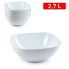 SET 12 PZ CIOTOLA QUADRATA OPALE BIANCA DA 2,7 LT SERVIZIO TAVOLA PIATTI 1218901