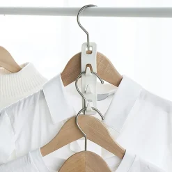 SET 2 PZ CONNETTORI APPENDIABITI SALVASPAZIO PER ARMADIO GRUCCE A 3 GANCI 87356