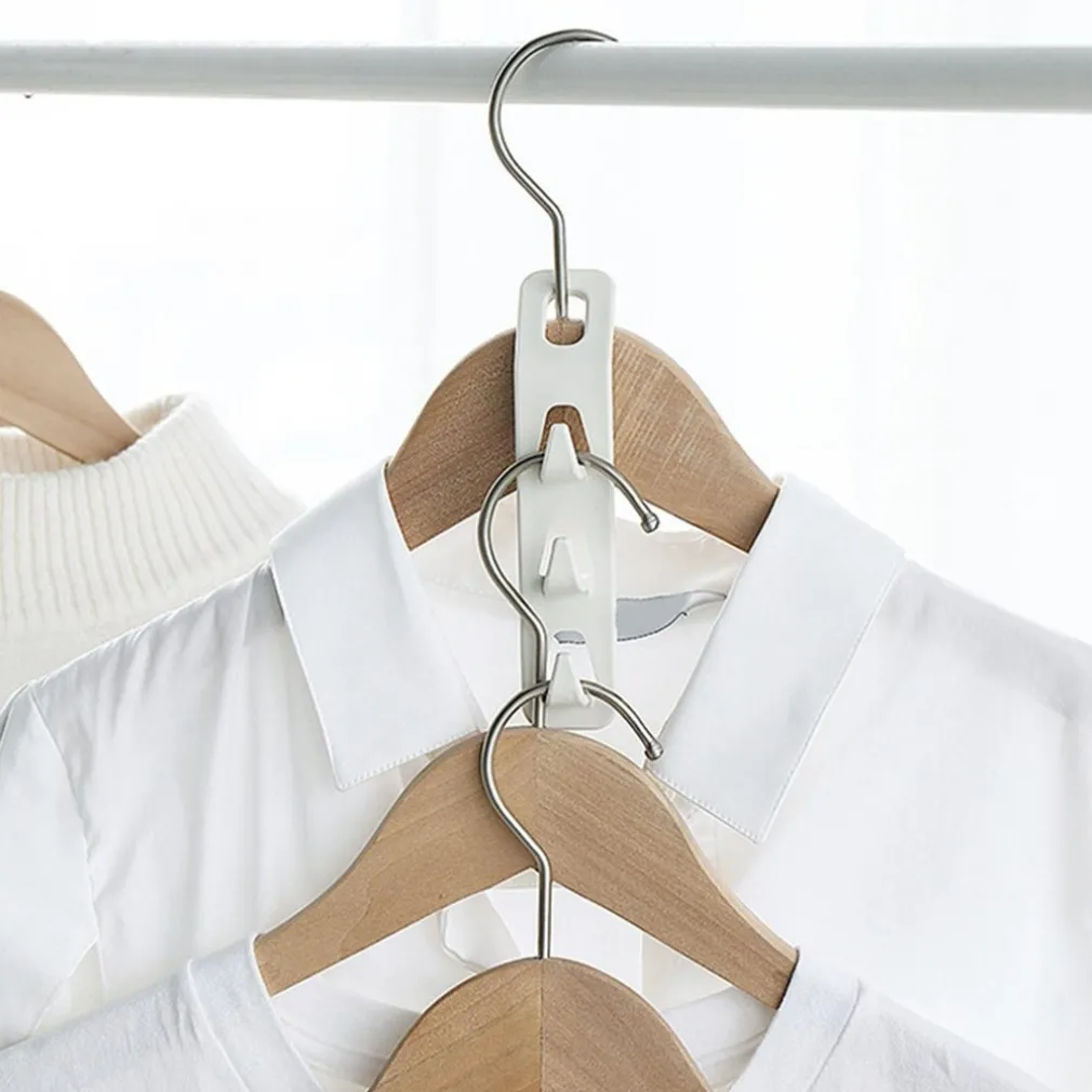 SET 2 PZ CONNETTORI APPENDIABITI SALVASPAZIO PER ARMADIO GRUCCE A 3 GANCI 87356