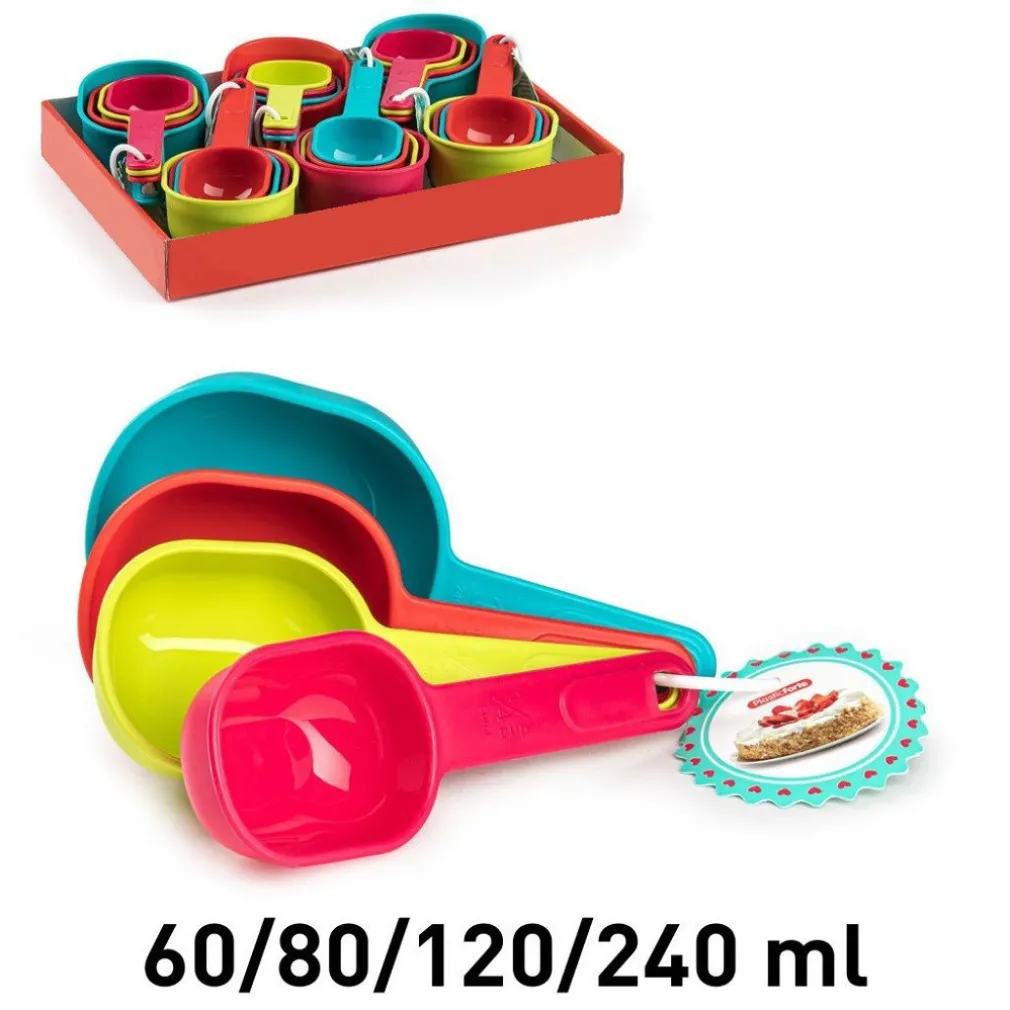 SET 4 PZ CUCCHIAIO PER MISURARE MISURINI PLASTICA COLORATA MISURE DIVERSE 11845