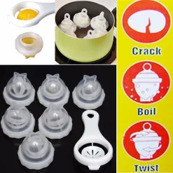 SET 6 PZ CUCINARE E BOLLIRE UOVO SODO ALLA COQUE ROMPE BOLLE CUCINA UOVA