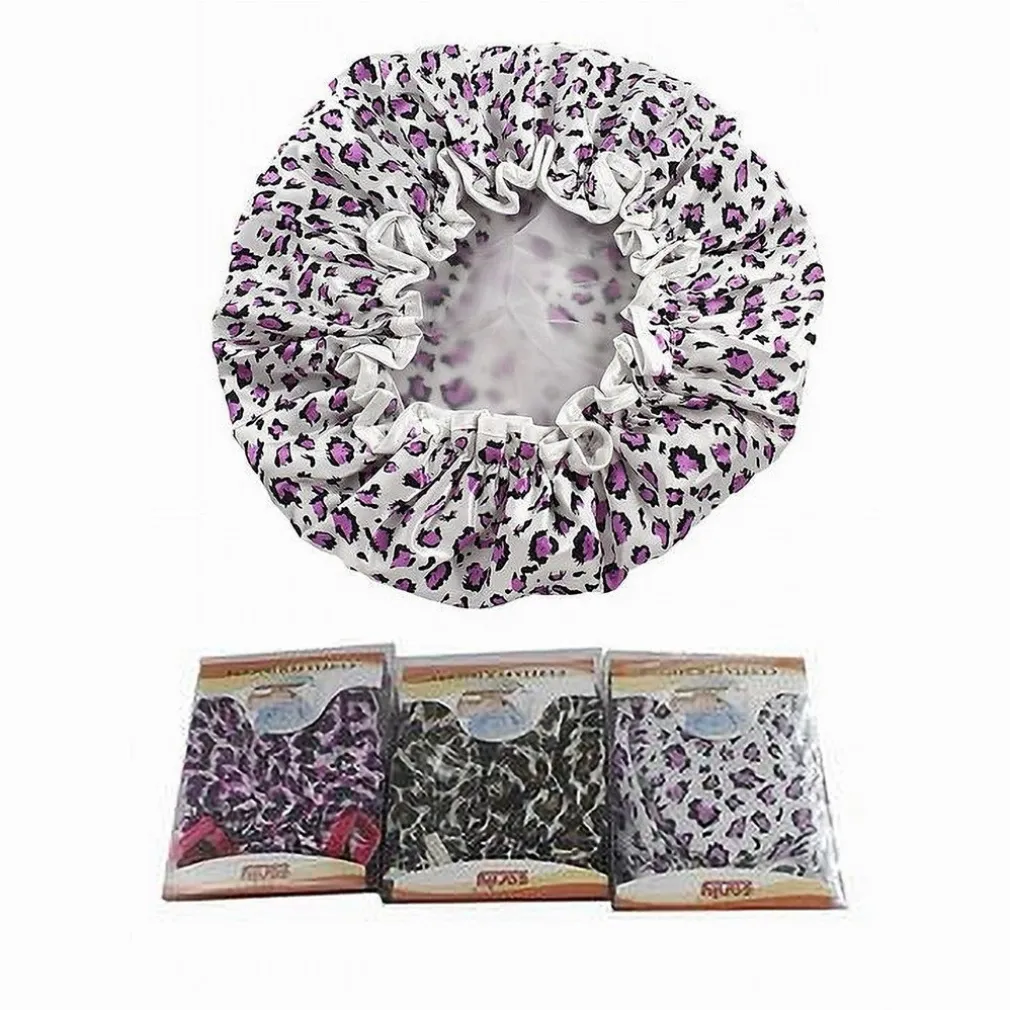 SET 2 PZ CUFFIA DOCCIA BAGNO ELASTICO FANTASIA ANIMALIER PROTEGGE CAPELLI 10041
