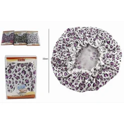 SET 2 PZ CUFFIA DOCCIA BAGNO ELASTICO FANTASIA ANIMALIER PROTEGGE CAPELLI 10041