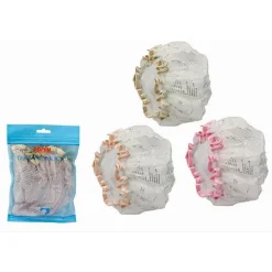 SET 2 PZ CUFFIA DOCCIA BAGNO ELASTICO BORDINO PAILLETTES PROTEGGE CAPELLI 79479