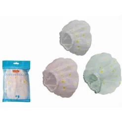 SET 2 PZ CUFFIA PER DOCCIA BAGNO ELASTICO CON MARGHERITE PROTEGGE CAPELLI 79481