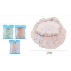 SET 2 PZ CUFFIA PER DOCCIA BAGNO COLORATA A POIS ELASTICO PROTEGGE CAPELLI 87181