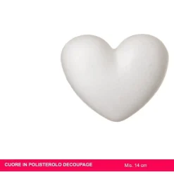 SET 3 PZ CUORI CUORE IN POLISTIROLO DECOUPAGE 14CM DECORARE SAN VALENTINO 241846
