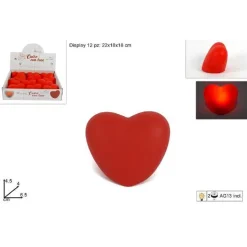 SET 12 PZ CUORI CUORE ROSSO LUMINOSO DECORAZIONE LUCE SAN VALENTINO 6,5X4.5X4CM