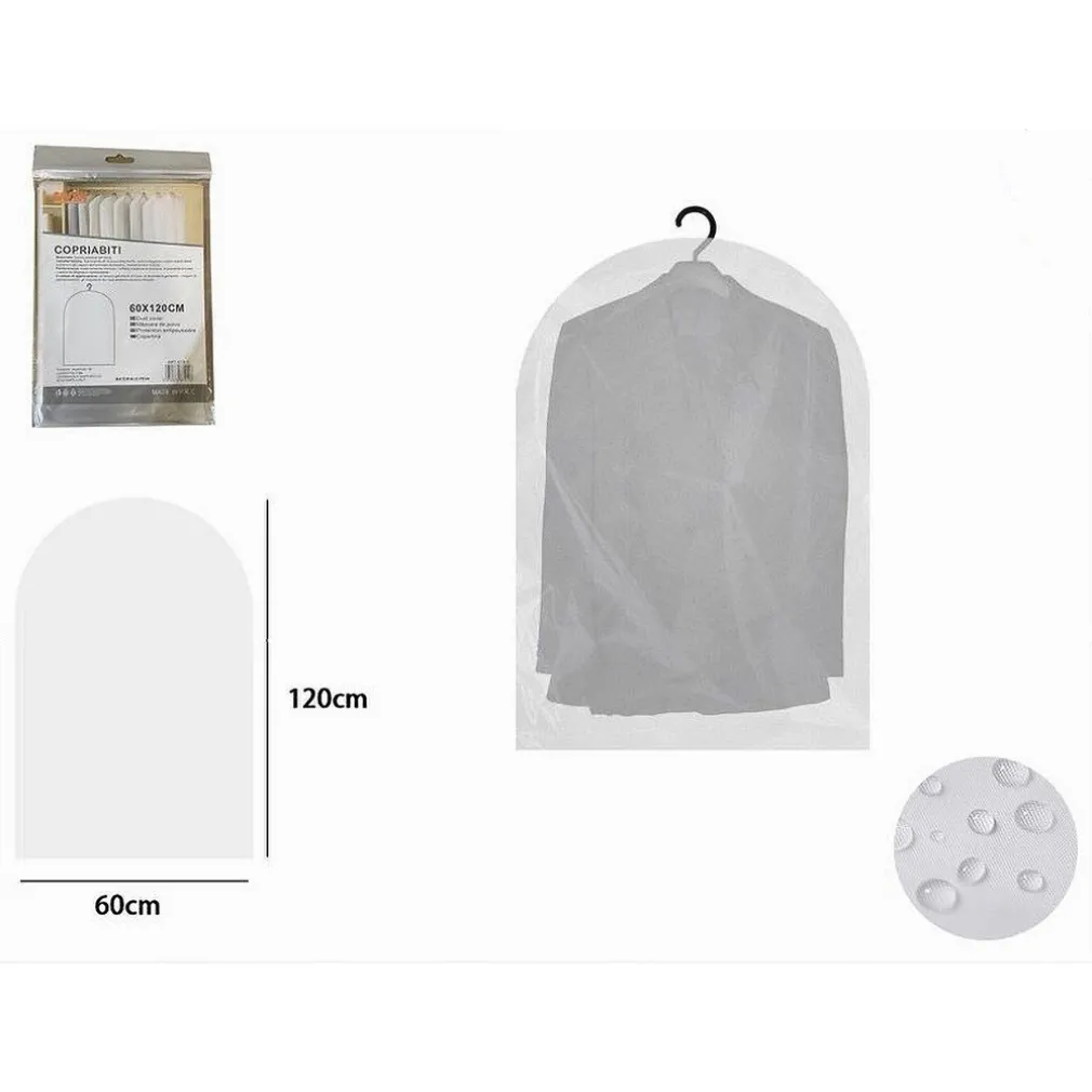 SET 2 PZ CUSTODIA SACCA COPRIABITI COPRI ABITO VESTITO GIACCA 60X120CM EVA 87411