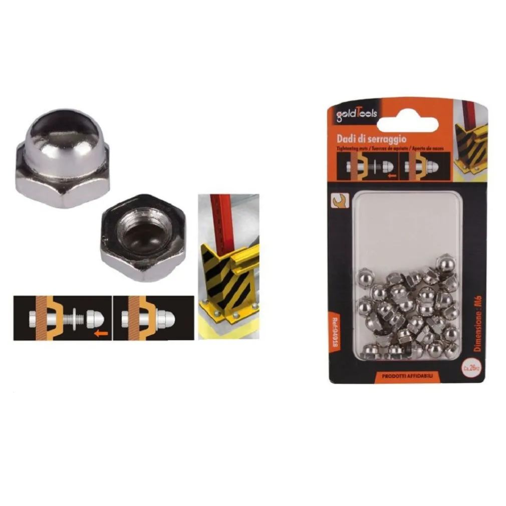 SET 26 PZ DADO DADI CIECHI ESAGONALI M6 SERRAGGIO 6MM PER CHIAVE ESAGONALE 94918