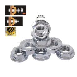 SET 13 PZ DADO ESAGONALE FLANGIATO DADI DI SERRAGGIO M8 BULLONI VITE 8MM 94924