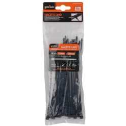SET 40 PZ FASCETTE CAVI CAVO NERO STRINGENTI IN PLASTICA NYLON 3.6X150 MM 92380