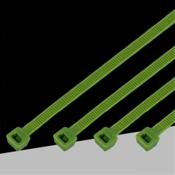 SET 100 PZ FASCETTE SERRACAVO AUTOBLOCCANTI IN NYLON VERDE 4.8MMX200MM 48-200-V