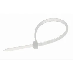 SET 100 PZ FASCETTE SERRACAVO AUTOBLOCCANTI IN NYLON BIANCO 2.5MMX100MM 25-100-B