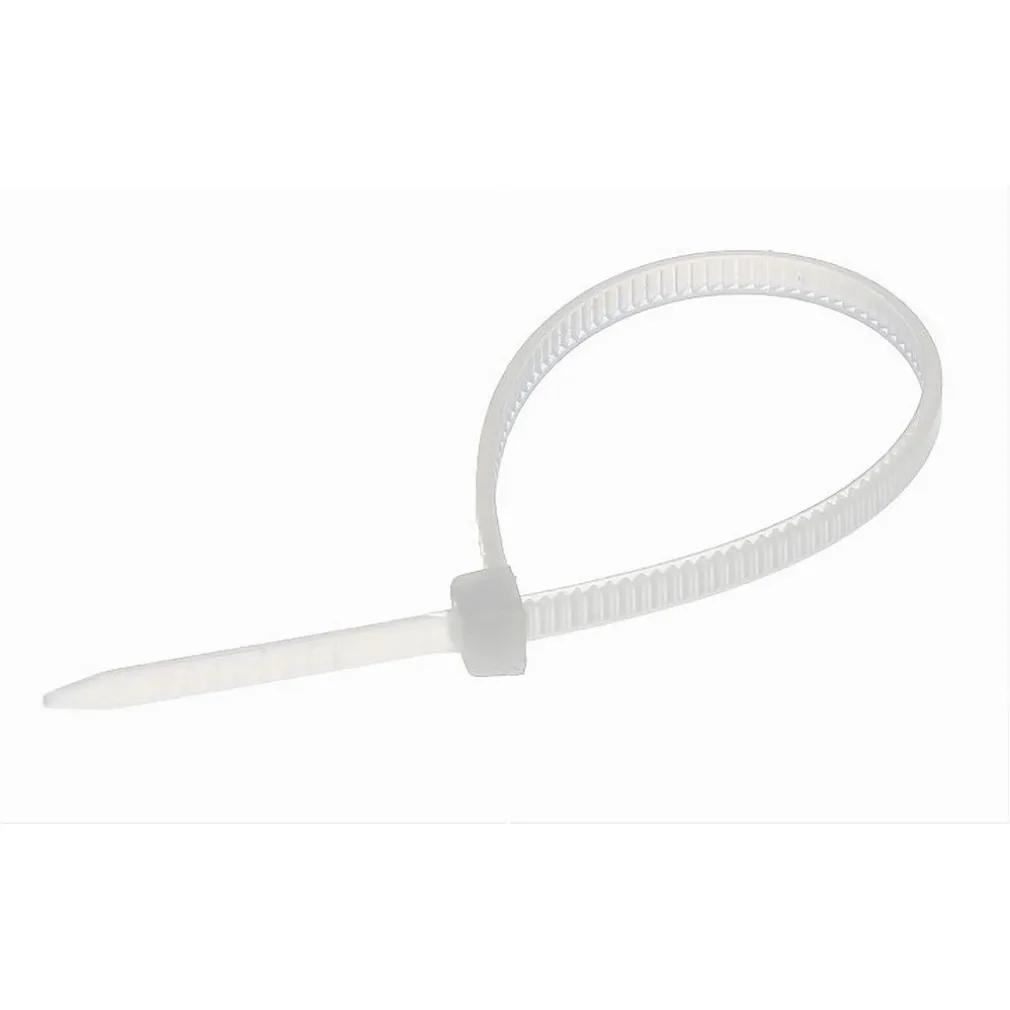 SET 100 PZ FASCETTE SERRACAVO AUTOBLOCCANTI IN NYLON BIANCO 2.5MMX100MM 25-100-B