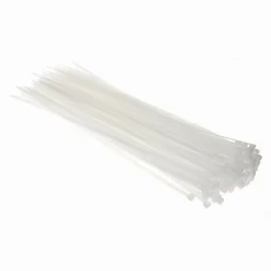 SET 100 PZ FASCETTE SERRACAVO AUTOBLOCCANTI IN NYLON BIANCO 4.8 X 350MM 48-350-B