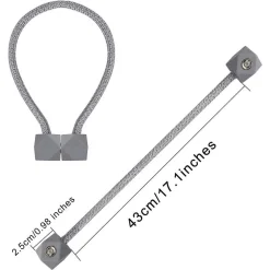SET 2 PZ FERMATENDE MAGNETICI PER TENDA MODERNO FIBBIA INTRECCIATA COLORE GRIGIO