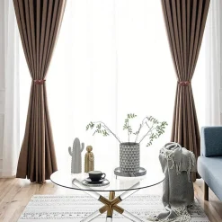 SET 2 PZ. FERMATENDE MAGNETICI PER TENDA MODERNO FIBBIA INTRECCIATA COLOR CAFFÈ