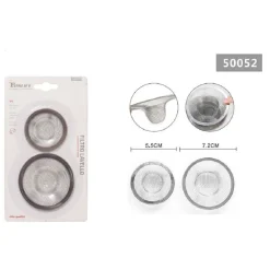 SET 2 PZ FILTRO FILTRI PER LAVELLO Ø 7.2/5,5CM PER CUCINA BAGNO IN ACCIAIO 50052