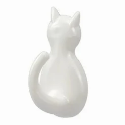 SET 6 PZ GANCI ADESIVI A FORMA DI GATTO BIANCHI PER CUCINA BAGNO DA PARETE 79347