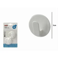 SET 2 PZ GANCI APPENDINI ADESIVI A PARETE CASA CUCINA BAGNO ATTACCAPANNI 79338