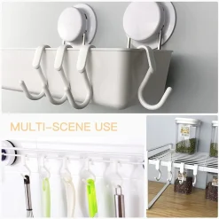 SET 6 PZ GANCI MULTIUSO FORMA S SALVASPAZIO PER CUCINA BAGNO CASA BIANCHI 87365