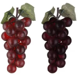 SET 6 PZ GRAPPOLO GRAPPOLI UVA 15CM VIOLA REALISTICI FRUTTA FINTA CENTROTAVOLA
