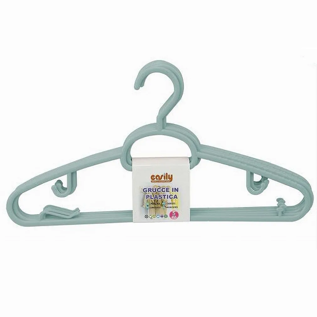 SET 5 PZ GRUCCE PLASTICA STAMPELLE APPENDIABITO PANTALONI GIACCHE AZZURRO 79327