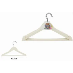 SET 3 PZ GRUCCE STAMPELLE IN PLASTICA APPENDIABITI VESTITI PANTALONI BEIGE 79316