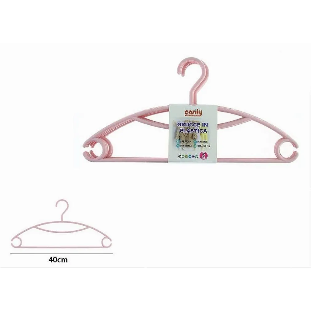 SET 5 PZ GRUCCE STAMPELLE APPENDIABITI IN PLASTICA ROSA VESTITI PANTALONI 87687