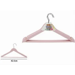 SET 3 PZ GRUCCE STAMPELLE IN PLASTICA APPENDIABITI VESTITI PANTALONI ROSA 79318