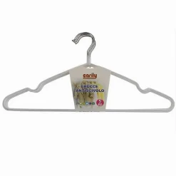 SET 5 PZ GRUCCE STAMPELLE APPENDI ABITI ANTISCIVOLO VESTITI 40 CM BIANCO 10458