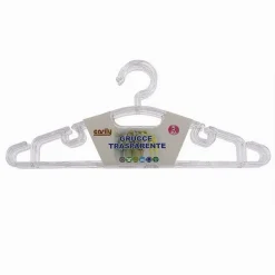 SET 5 PZ GRUCCE TRASPARENTE STAMPELLE IN PLASTICA APPENDI ABITI PANTALONI 87000