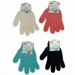 SET 3 PZ GUANTO DOCCIA BAGNO MASSAGGIO ESFOLIANTE PELLE CORPO TINTA UNITA 79286