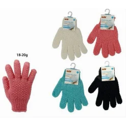 SET 3 PZ GUANTO DOCCIA BAGNO MASSAGGIO ESFOLIANTE PELLE CORPO TINTA UNITA 79286