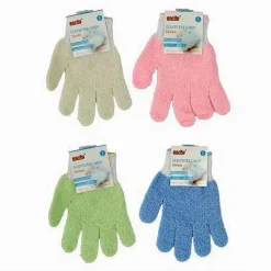 SET 4 PZ GUANTO DOCCIA BAGNO MASSAGGIO ESFOLIANTE PELLE CORPO VARI COLORI 79287