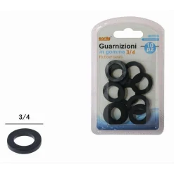 SET 10 PZ GUARNIZIONI IN GOMMA NERA 3/4 O-RING TUBO IDRAULICA ACQUA BAGNO 59117