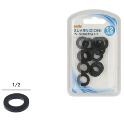 SET 12 PZ GUARNIZIONI IN GOMMA NERA 1/2 O-RING TUBO IDRAULICA ACQUA BAGNO 59116