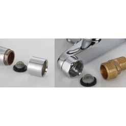 SET 5 PZ GUARNIZIONI IN GOMMA NERA CON FILTRO RETE CONVESSA IN ACCIAIO 3/4 52446