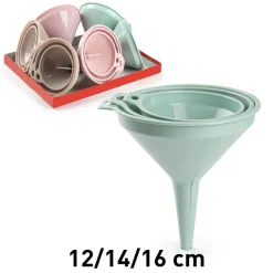 SET 3 PZ IMBUTI IN PLASTICA COLORATA ACCESSORI CUCINA 3 MISURE DIVERSE 123811A