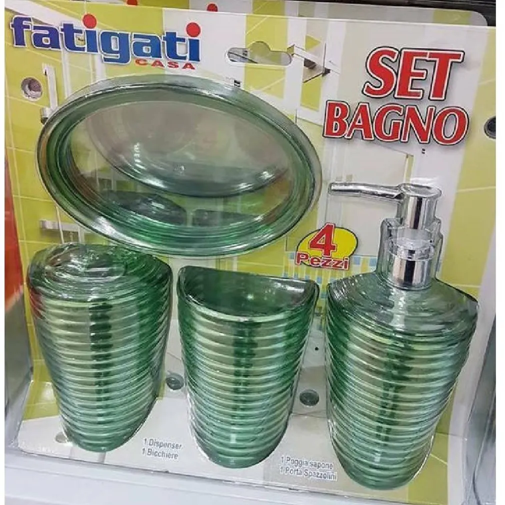 SET 4 PZ IN PLASTICA DURA DA APPOGGIO BAGNO WC ACCESSORI COLORI ASSORTITI 29571