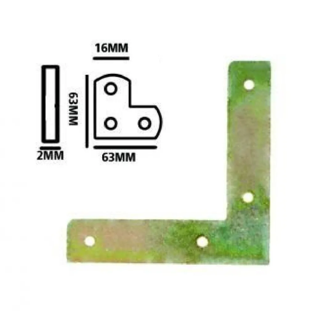 SET 4 PZ LASTRINA LASTRINE AD ANGOLO FORMA V 63X16X2MM CON VITI PER MOBILI 91228