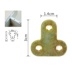 SET 4 PZ LASTRINA LASTRINE AD ANGOLO FORMA T 30X14X2MM CON VITI PER MOBILI 91222