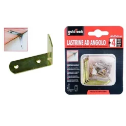SET 4 PZ LASTRINA LASTRINE AD ANGOLO FORMA L 40X20X2MM CON VITI PER MOBILI 91217